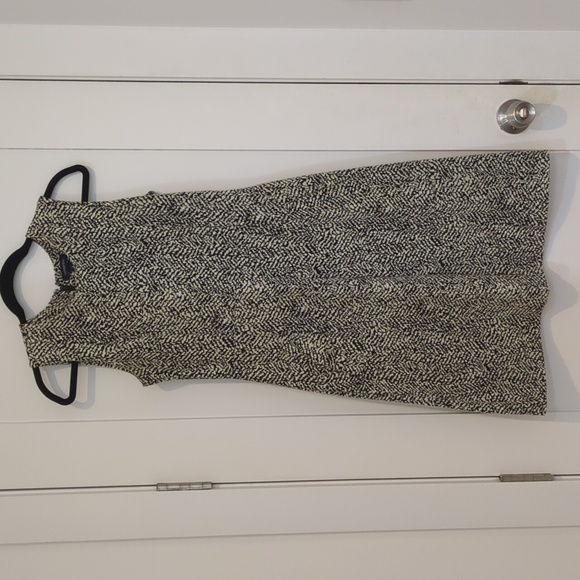 Lands' End Black and White Textured Midi Dress - Picture 1 of 5